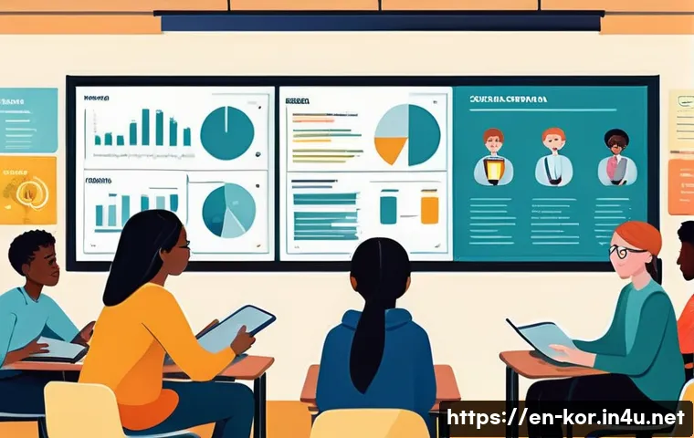 국어 지도에서의 감성적 접근법 - A vibrant classroom scene where a diverse group of students, aged around 15, are actively engaged in...